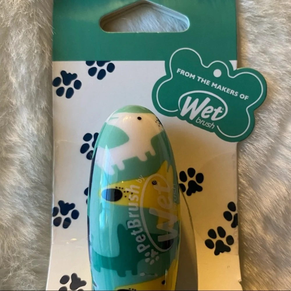 New Wet Brush Small Breed Detangler - Green and Yellow for pets 🎁🎄